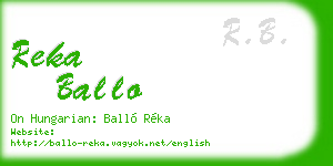 reka ballo business card