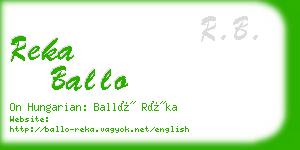 reka ballo business card
